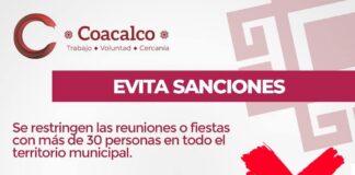 Coacalco establece sanciones para quienes realicen fiestas ante el incremento de contagios por Covid-19