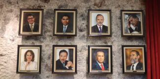 Develan pintura en el Senado de Ana Lilia Herrera, en el muro de ex presidentes de la Junta de Coordinación Política
